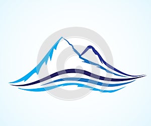 Logo mountains icon logotype vector