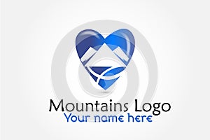 Logo mountains icon logotype vector