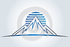 Logo mountains icon logotype vector