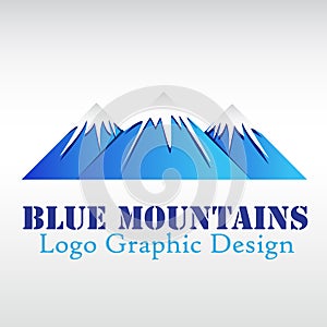 Logo mountains icon logotype vector photo