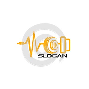 Logo music fitnes custome type modern