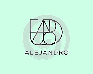 logo name Alejandro usable logo design for private logo, business name card web icon, social media icon