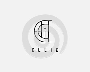 ,logo name Ellie usable logo design for private logo, business name card web icon, social media icon