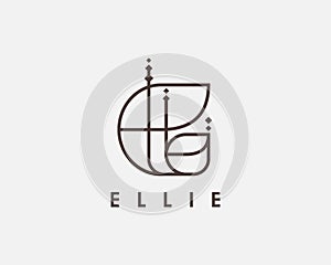 ,logo name Ellie usable logo design for private logo, business name card web icon, social media icon