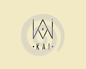 ,logo name Kai usable logo design for private logo, business name card web icon, social media iconlogo name Kai usable logo design