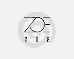 logo name Zoe usable logo design for private logo, business name card web icon, social media icon