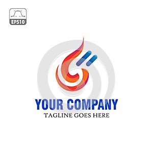 Fire and initial s and f logo vector