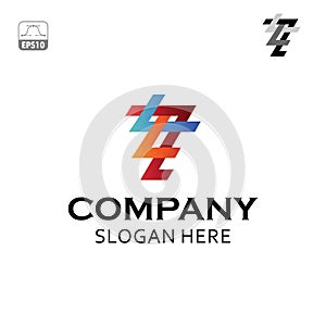LZE initial logo design, technology logo - vector