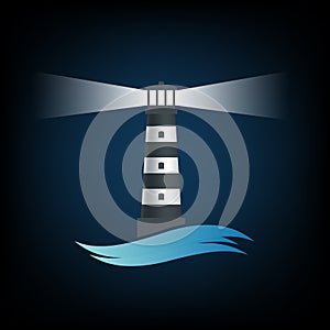 Logo old lighthouse. Vector image.