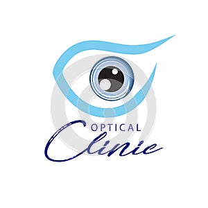 Logo optical clinic. Idea for ophthalmic clinic or eye clinic.