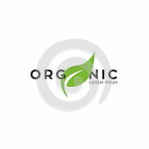 Logo of ORGANIC Word . Ecology Icon - Organic, Editable mnemonic, illustration