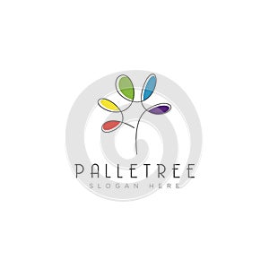 logo palletree  full colour line tree pallet vector