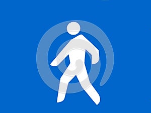 Logo of pedestrian crossing in the underground gar