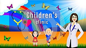 Logo pediatrician children clinic photo