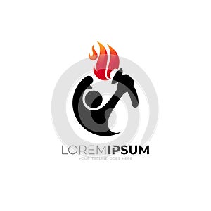 logo of person carrying torch flame, sport logos