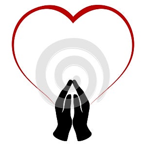 logo of praying hands with heart symbol