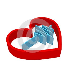 Heart rhythm logo. pulse simbol - 3D render photo