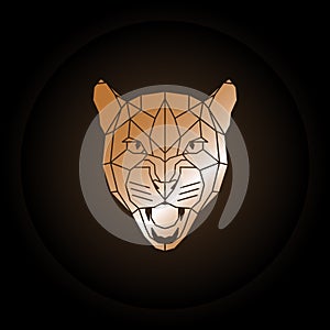 Logo puma head in polygonal style.