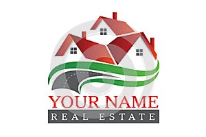 Logo real estate houses vector image design