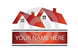 Logo real estate red houses