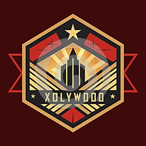 The logo representing the Golden Age of Hollywood, featuring a recognizable design, A simple logo inspired by the golden age of