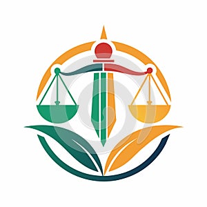 A logo representing a law firms expertise and trustworthiness through symbolic elements, Abstract concept of legal expertise and