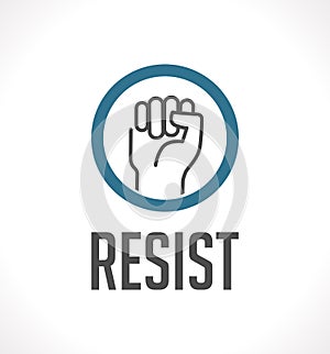 Logo resist - fist as symbol of resistance