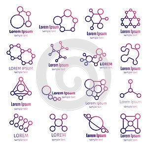 Logo scientific research, science logo icon set