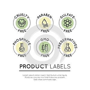 Logo Set Badge Ingredient Warning Label Icons