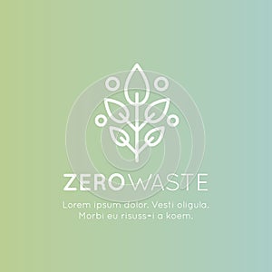 Logo Set Badge Recycling Ecological Concept, Green Energy, Zero Waste Symbol
