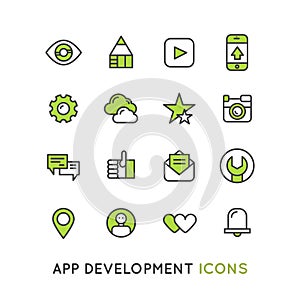 Logo Set for Mobile or Laptop Application Service for User Access