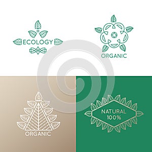 Logo set of nature elements