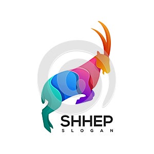 Logo Sheep Colorful Gradient Vector Design