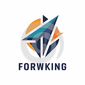 A logo showcasing the essence of forkking with a unique design, Design a logo that captures the essence of a forward-thinking
