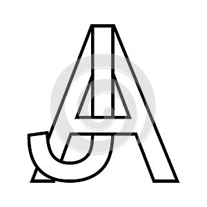 Logo sign aj ja icon, double letters logotype a j photo