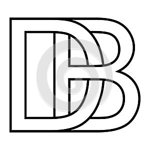 Logo sign db bd icon sign interlaced letters d b