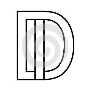 Logo sign di id icon, sign interlaced letters d i