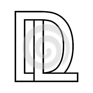 Logo sign dl ld icon sign dl interlaced letters d l