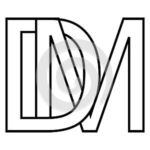 Logo sign dm md icon, sign dm interlaced letters d m