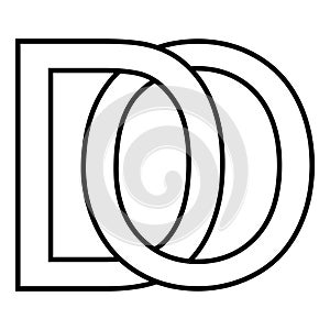 Logo sign do od, icon sign do interlaced letters d o