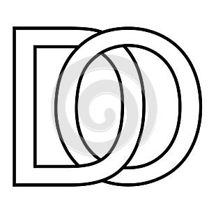 Logo sign, do od, icon sign do interlaced letters d o