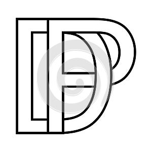 Logo sign dp pd, icon sign, dp interlaced letters d p