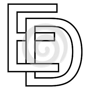 Logo sign ed de icon nft ed interlaced, letters e d