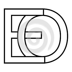 Logo sign eo oe icon nft eo interlaced letters e o