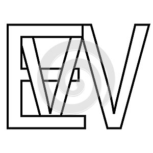 Logo sign, ew we icon, nft ew interlaced letters e w