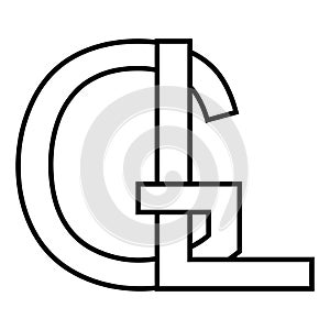 Logo sign gl lg icon nft interlaced letters g l photo