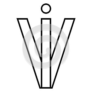 Logo sign iv vi icon nft interlaced letters i v