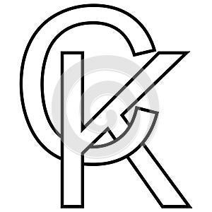 Logo sign kc ck icon sign interlaced letters c k photo