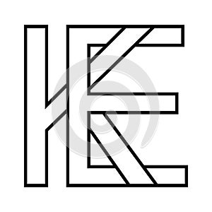 Logo sign ke ek icon double letters logotype e k