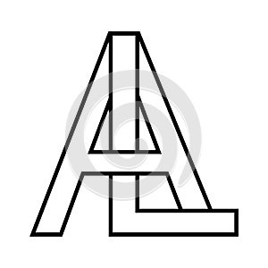 Logo sign la al icon double letters logotype a l